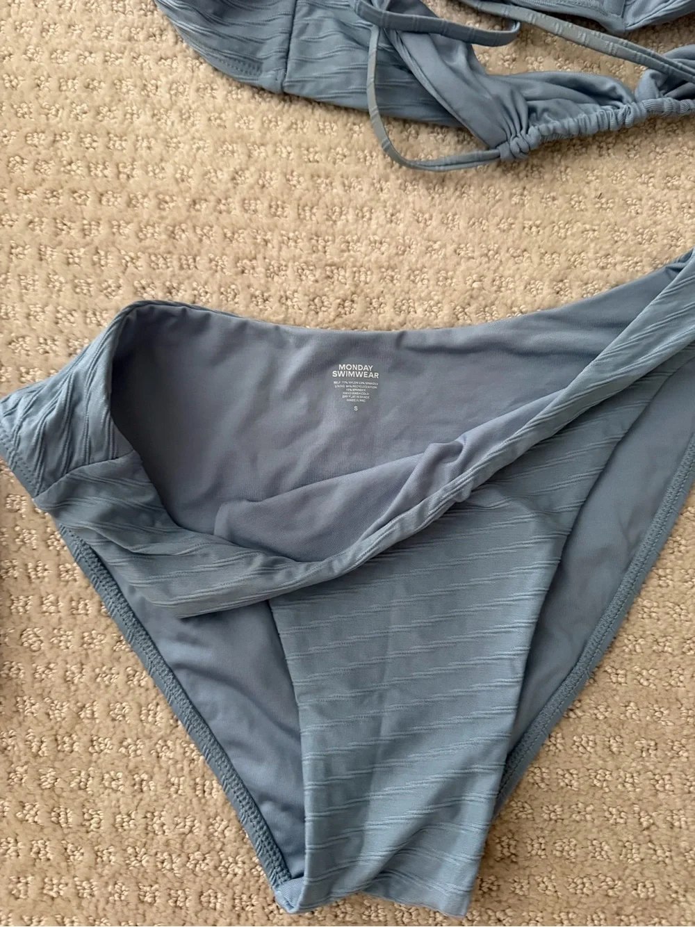 Monday Swimwear Dusty Blue Bikini Set NWOT